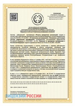 Приложение к сертификату для ИП Чегдомын Сертификат СТО 03.080.02033720.1-2020